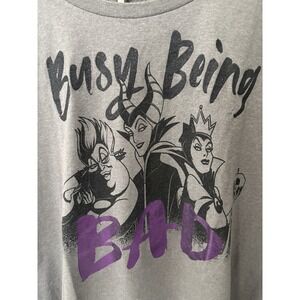Disney Villains‎ Women's Curvy Grey Cotton Blend Busy Being Bad Tee T-shirt 3X